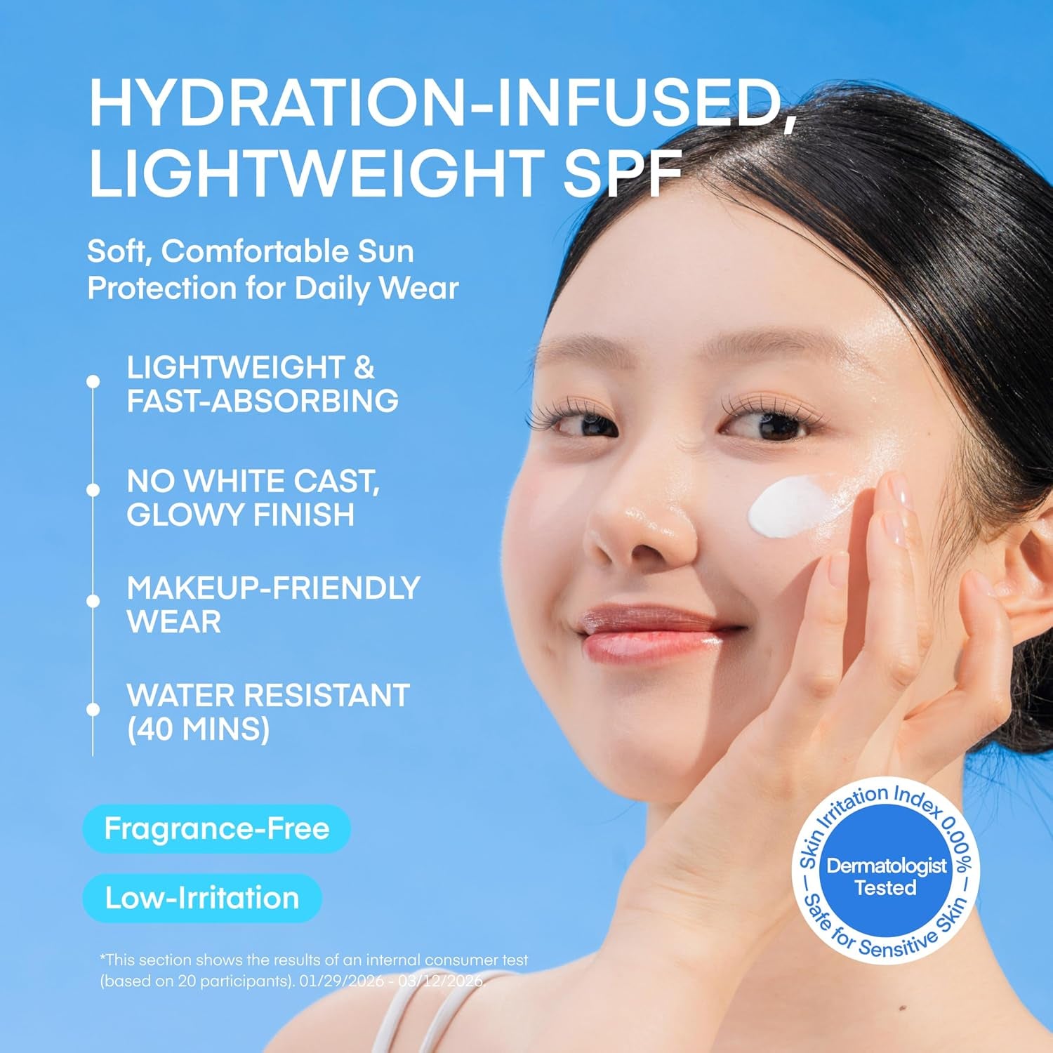 Sunscreen for Face: Hydrating Face Sunscreen Broad Spectrum SPF 50 with UVA/UVB Protection - Moisturizing, Soothing, Water-Resistant, No-White Cast & Non-Greasy - Korean Sun Care 1.69Oz