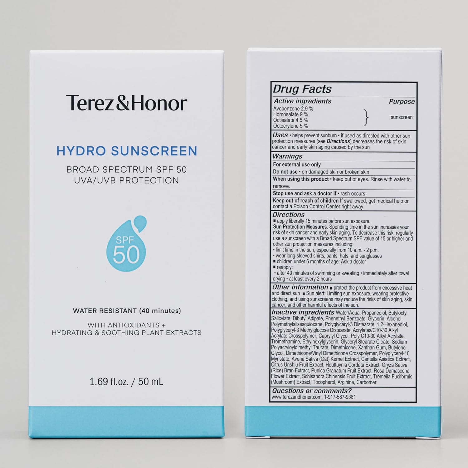 Sunscreen for Face: Hydrating Face Sunscreen Broad Spectrum SPF 50 with UVA/UVB Protection - Moisturizing, Soothing, Water-Resistant, No-White Cast & Non-Greasy - Korean Sun Care 1.69Oz