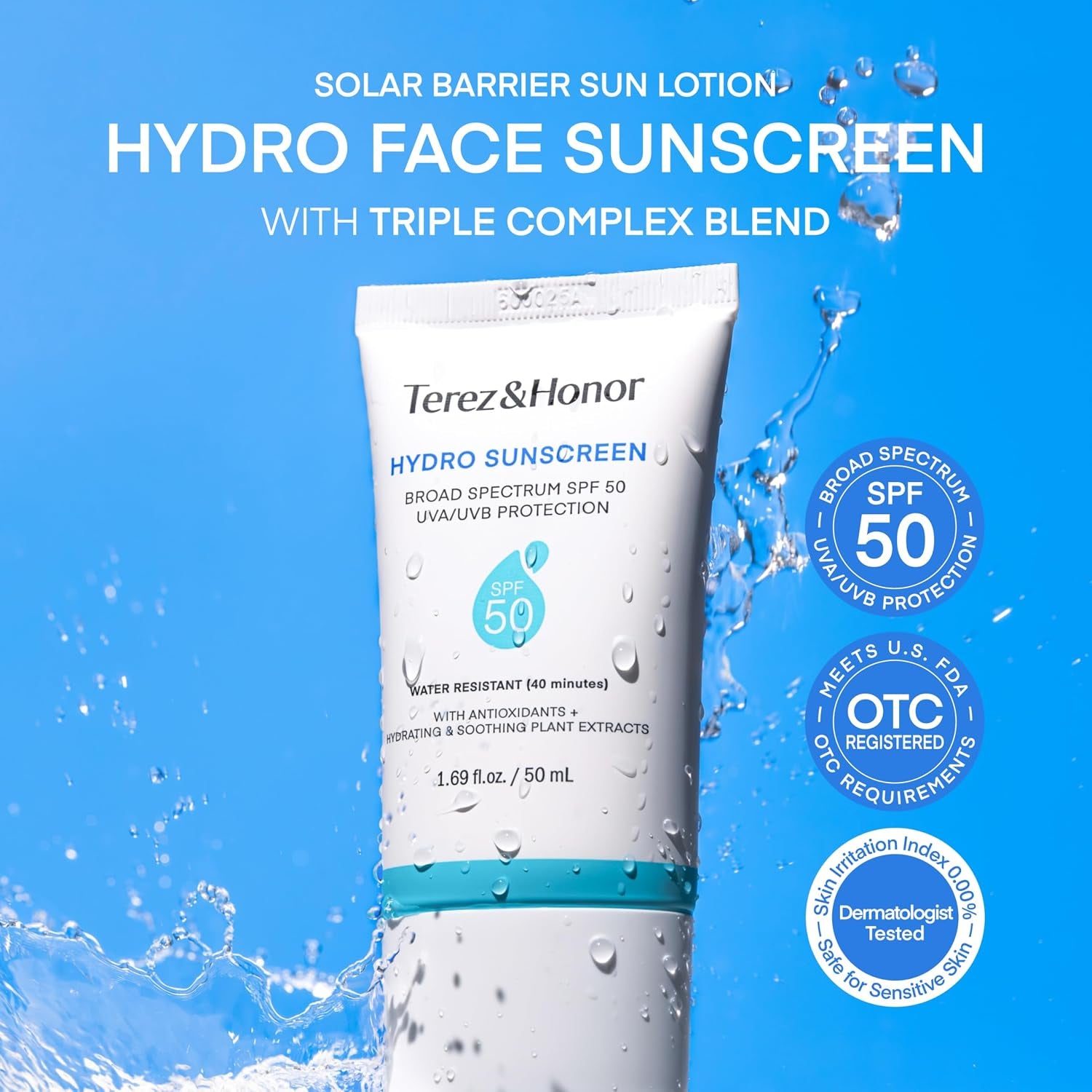 Sunscreen for Face: Hydrating Face Sunscreen Broad Spectrum SPF 50 with UVA/UVB Protection - Moisturizing, Soothing, Water-Resistant, No-White Cast & Non-Greasy - Korean Sun Care 1.69Oz